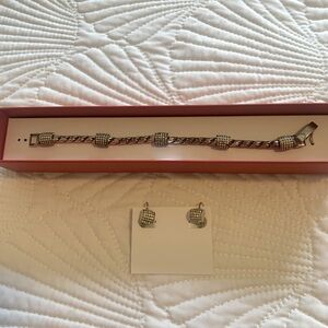 Brighton Crystal Silver Bracelet and Earring Set